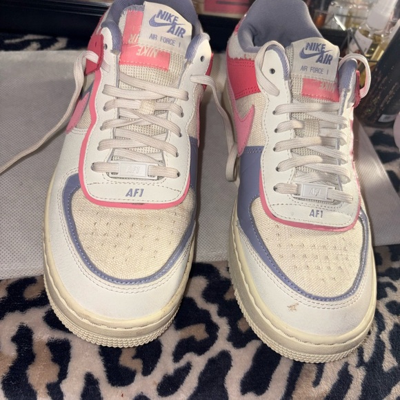 Nike Air Force 1 Shadow White with Pink & Lavender Accents - Picture 6 of 6